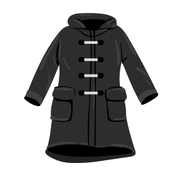 Son manteau est noir