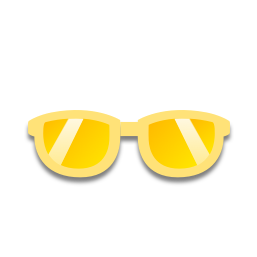 Sa paire de lunettes est jaune