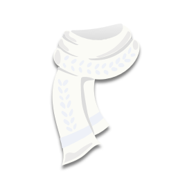Son foulard est blanc