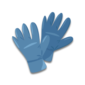 Ses mitaines sont bleues
