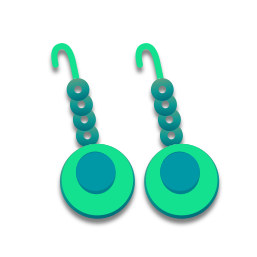 Ses boucles d’oreille sont vertes