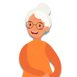 La grand-mère de Julie a les cheveux blancs