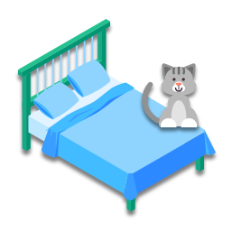 Le chat est sur le lit