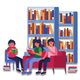 Les enfants sont sages à la bibliothèque
