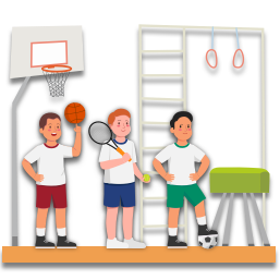 Les enfants sont au gymnase