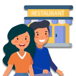 Nous allons manger au restaurant