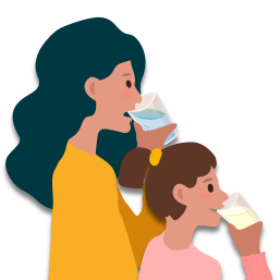 Je bois de l’eau et mon enfant boit du lait