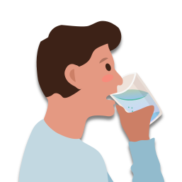 J’aime boire de l’eau