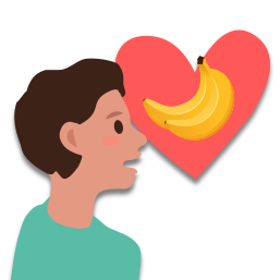 Le garçon aime les bananes