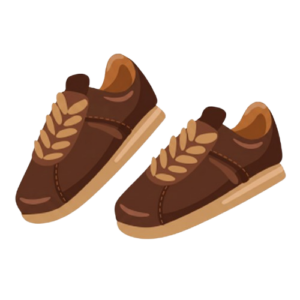 Ses chaussures sont brunes